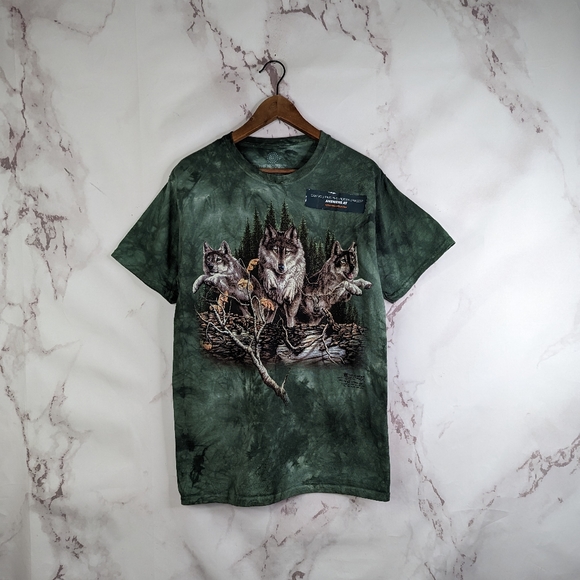 The Mountain Tops - SALE LIMITED TIME The Mountain T Shirt Women Wolf Y2K Green Tie Dye Graphic